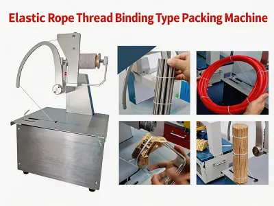 Çiçek ve Sebze Bağlama için Otomatik Streç Makinesi - Elastik İp İplik Bağlama Tipi Paketleme Makinesi JW-ERTB Thumb