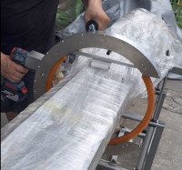 Güçlendirilmiş El Tipi Orbital Sarıcı | Borular, Kereste ve Uzun Ürünler için Taşınabilir Streç Film Makinesi HROW-450 Thumb