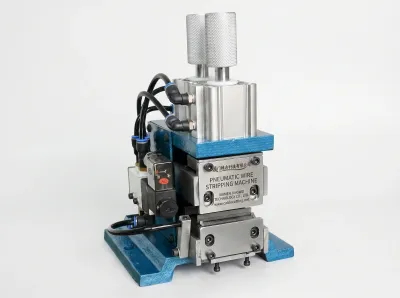 Dikey Pnömatik Tel Sıyırma Makinesi - AWG 18-32 - Yarı Otomatik Tel Fırçalama Makinesi