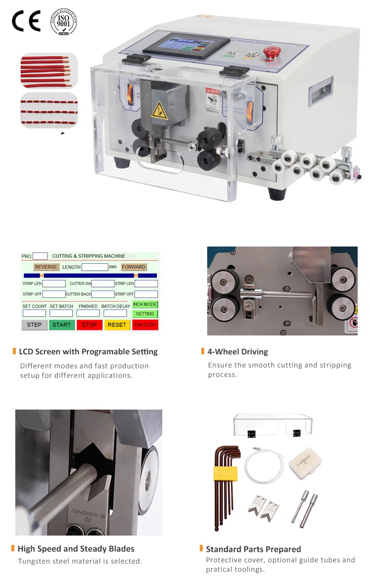 Dokunmatik Ekran Kontrollü Tel Sıyırma Kesme Makinesi 0.1-8mm2 WPM-ES Otomatik Tel Sıyırma Makinesi, Kablo Sıyırma Kesme Makinesi, tel sıyırma Makinesi 