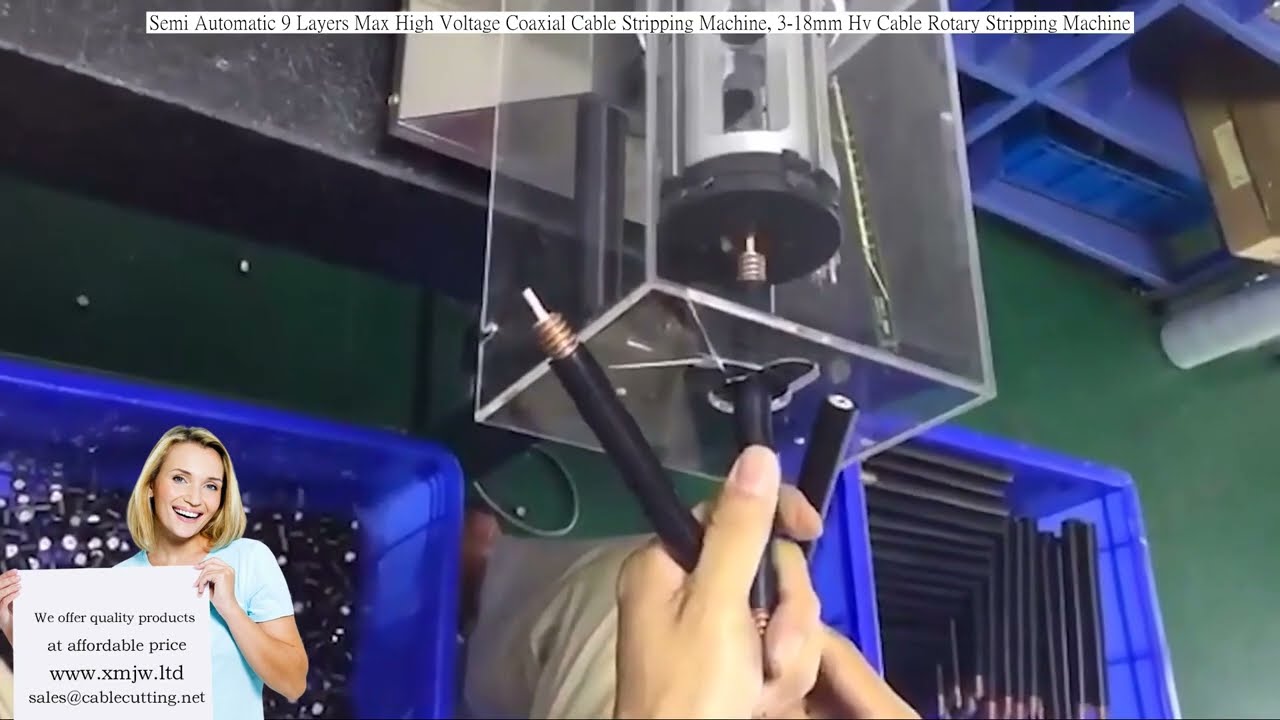 9 Katmanlı Yarı Otomatik Koaksiyel Kablo Sıyırma Makinesi – 3-18mm HV Kablolar İçin Hassas Döner Sıyırıcı