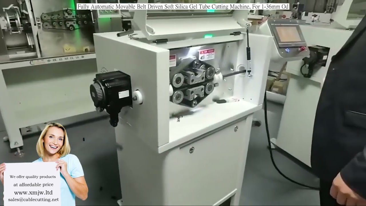 Tam Otomatik Hareketli Kayış Tahrikli Yumuşak Silikon Jel Tüp Kesme Makinesi (1-36mm Çap)