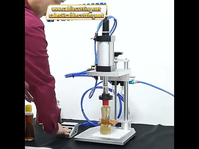 Pnömatik Şarap Şişesi Kapak Kapatma Makinesi | Alüminyum Kapak Presleme