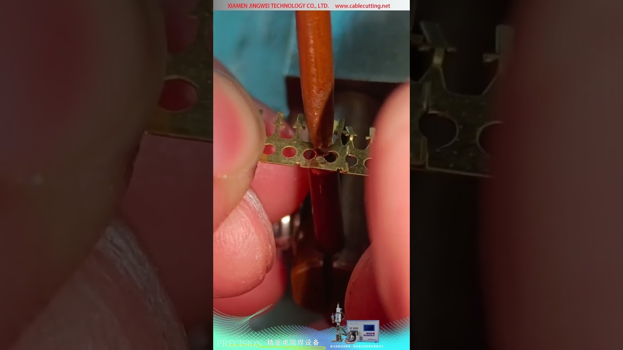 Hassas Direnç Nokta Kaynak Makinesi — Çift 0,2 mm Pirinç Şerit Üst Üste Nokta Kaynağı