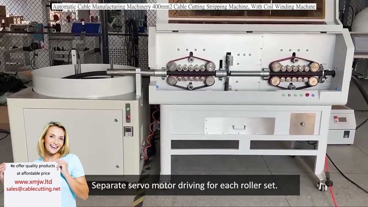 400mm² Kablo Kesme ve Sıyırma Makinesi + Bobin Sarma Otomasyonu